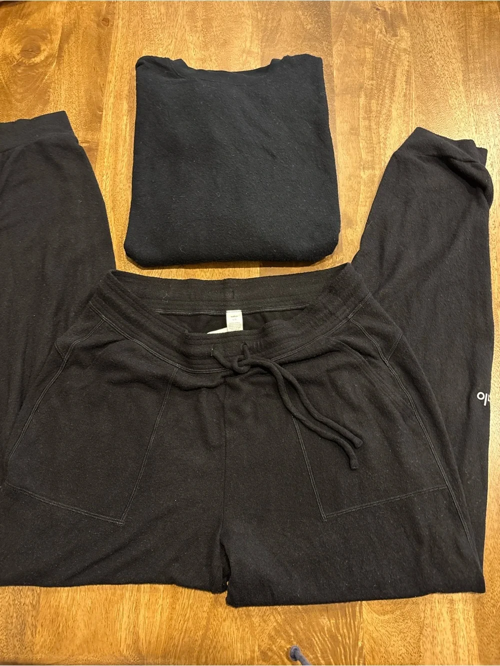 ALO Yoga Black Drawstring Waist Lounge Pants